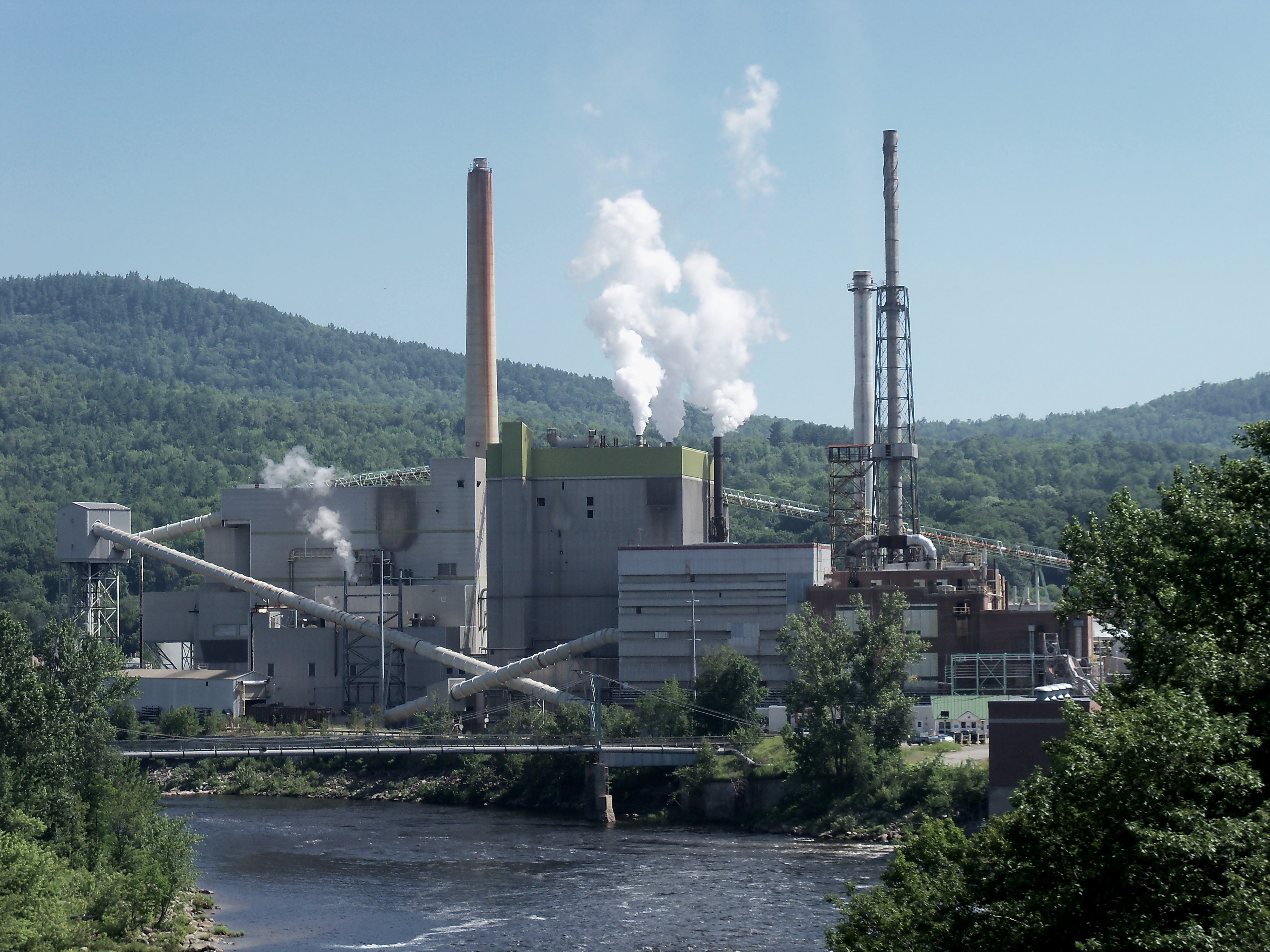 View of the Rumford Maine paper mill.